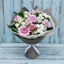 Букет цветов из:  Герберы, Альстромерии и Хризантемы в Зарайске