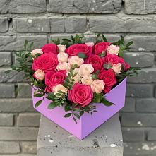 Цветочная композиция из Розы в коробке в Зарайске