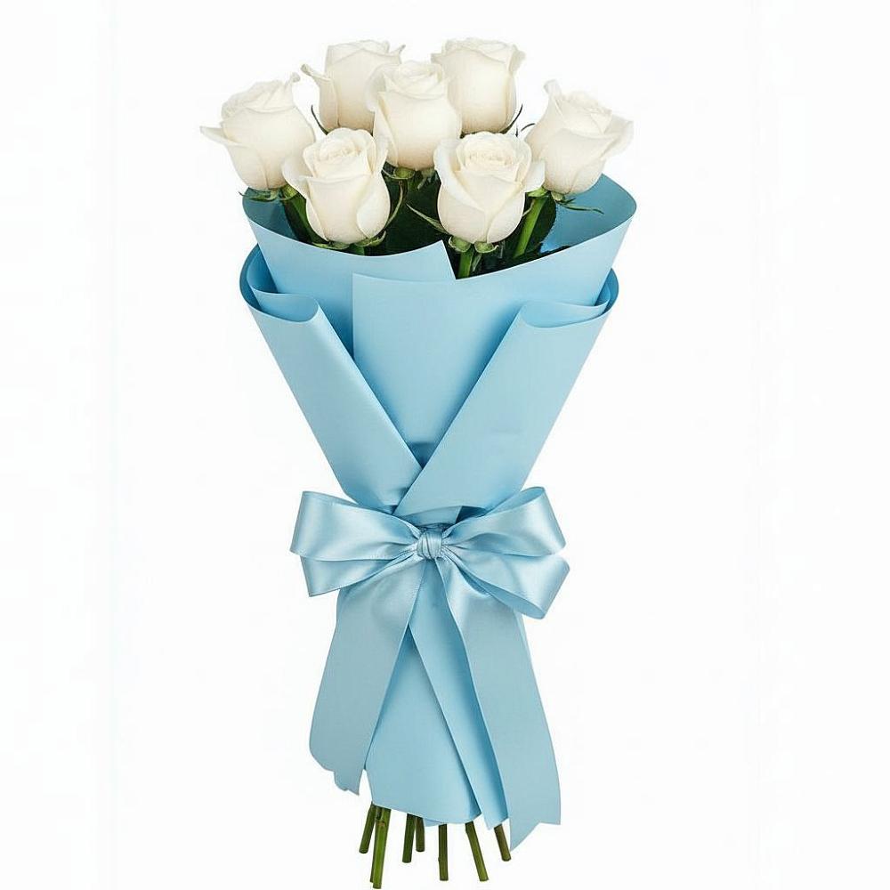 Букет 7 белых роз Проуд в Зарайске