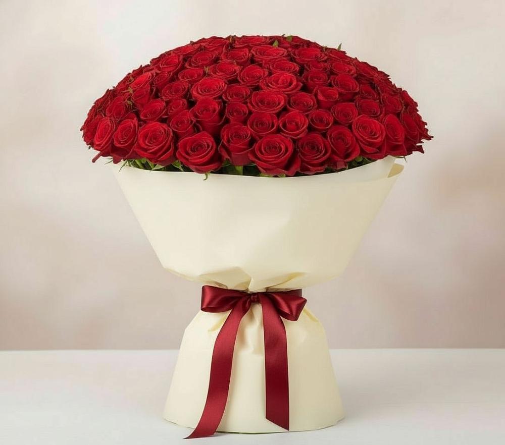 Букет 101 Красная роза Милано в Зарайске
