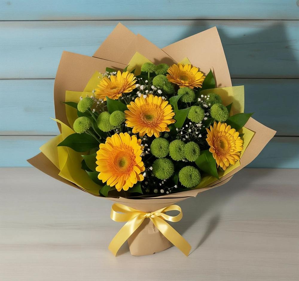 Букет цветов из: Герберы и Хризантемы в Зарайске