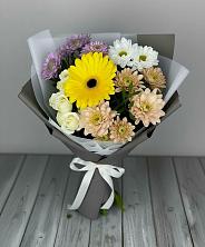 Букет цветов из:  Розы, Герберы и Хризантемы в Зарайске