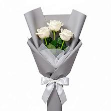 Букет 3 белые розы в Зарайске