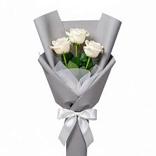 Букет 3 белые розы в Зарайске