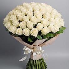 Букет 101 беля роза Белоснежка в Зарайске