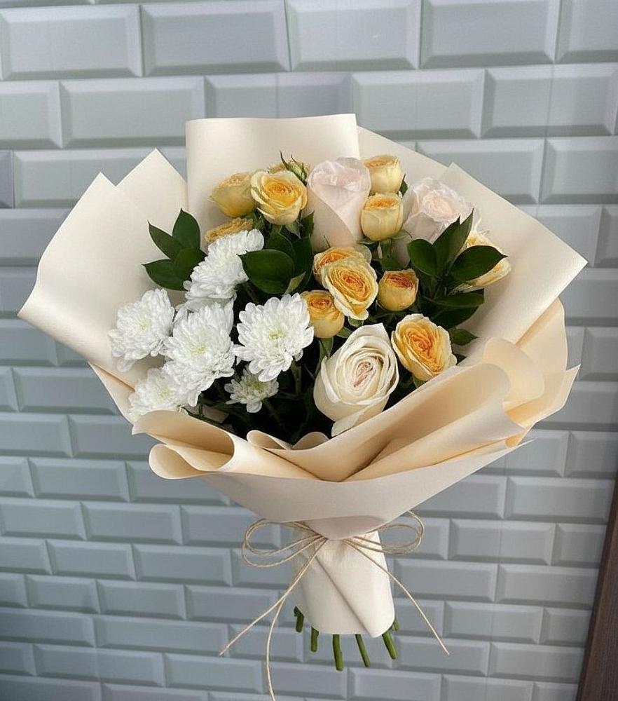 Букет цветов из: Розы и Хризантемы в Зарайске