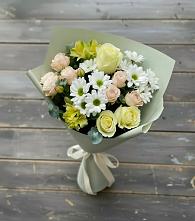 Букет цветов из:  Альстромерии, Розы и Хризантемы в Зарайске