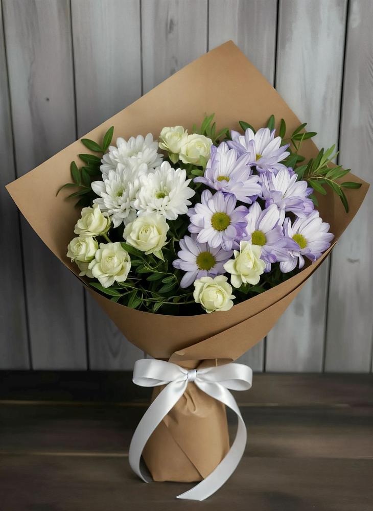 Букет цветов из: Хризантемы и Розы в Зарайске